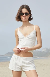 John Galt White & Pink Emery Shorts