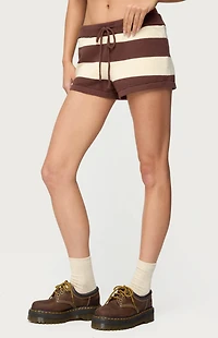 Edikted Riley Striped Knit Shorts