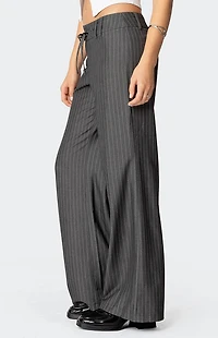 Edikted Mayla Wide Leg Pinstripe Trousers