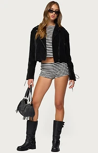Edikted Ryder Faux Suede Biker Jacket
