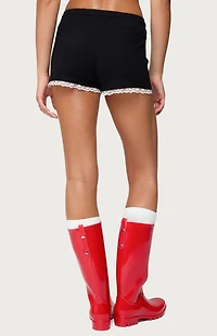 Edikted Sansa Lacey Knit Micro Shorts