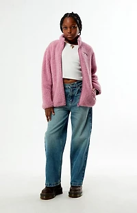 Pacsun Kids Pink Sherpa Jacket