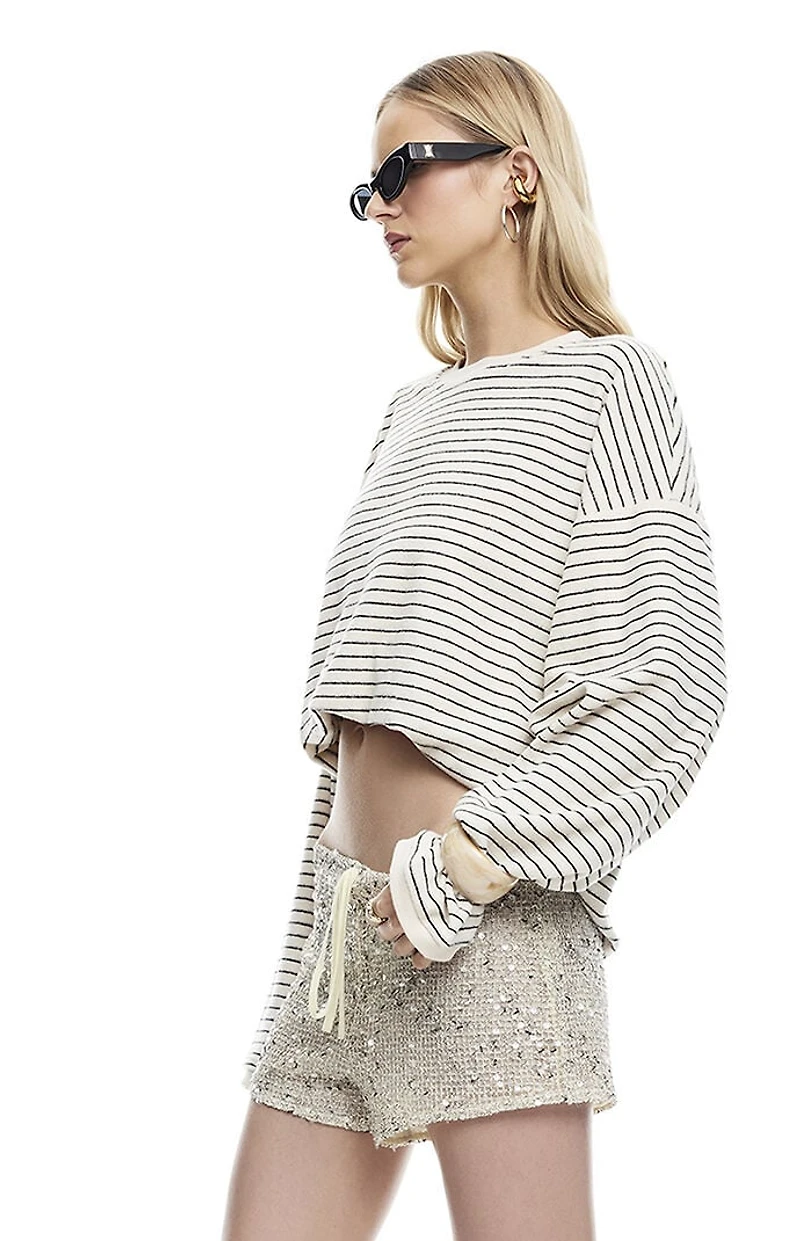 LIONESS Cheri Striped Long Sleeve Top