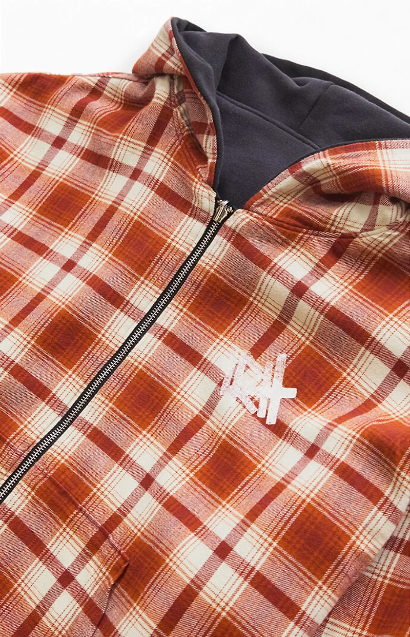 LRH MADE x Pac Artist Network Keep Building Reversible Flannel Zip Hoodie