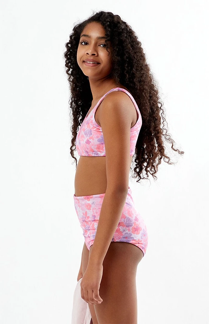 Pacsun Kids Floral Tank & High Waisted Bikini Set