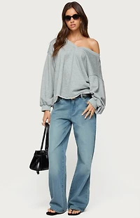 Edikted Winfred Oversized V Neck Sweatshirt