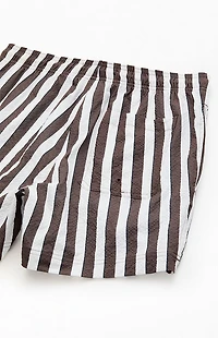 Pacsun Sand Striped Seersucker 4.5" Swim Trunks