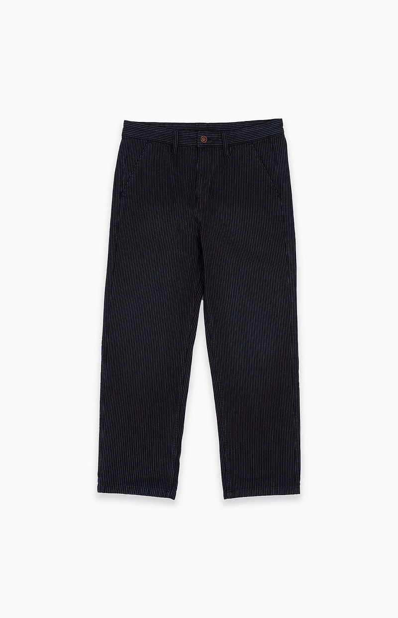 LOST Slacker Black Pinstripe Pants