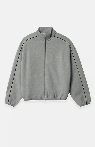 Fear of God ESSENTIALS Concrete Heather & Black Modern Fleece Track Jacket