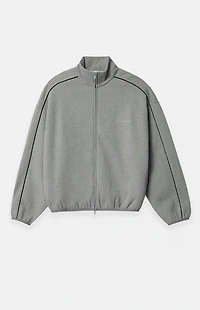 Fear of God ESSENTIALS Concrete Heather & Black Modern Fleece Track Jacket