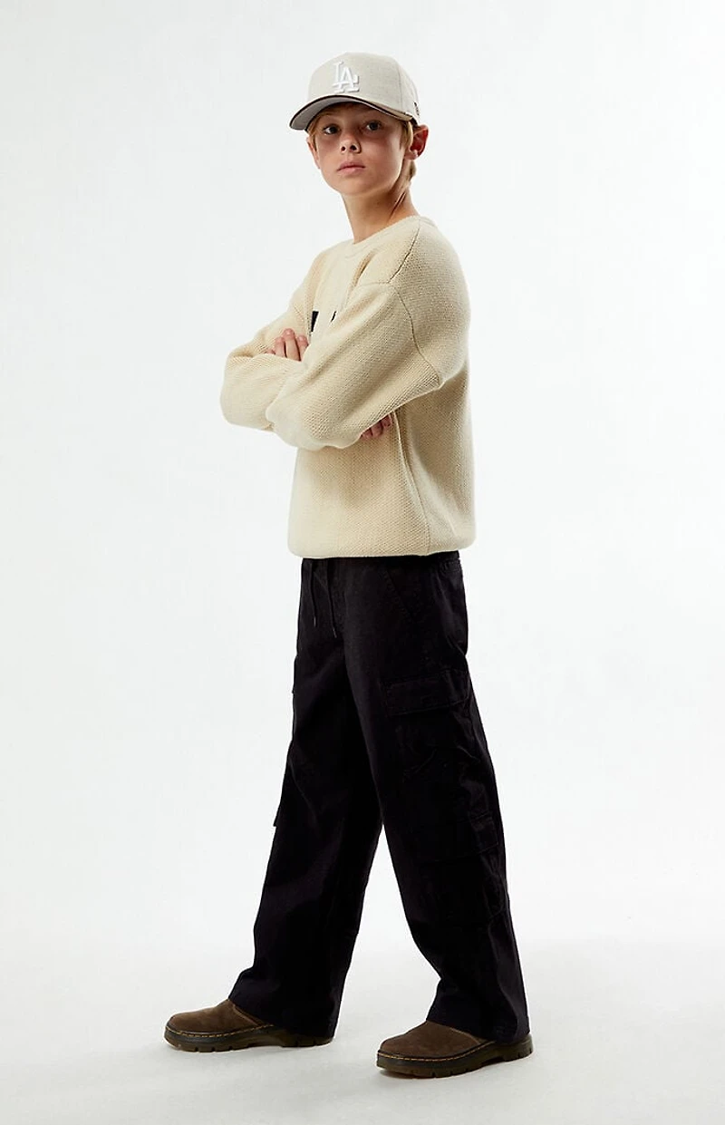 Pacsun Kids Porter Baggy Pants Stretch E-Waist Cargo Black