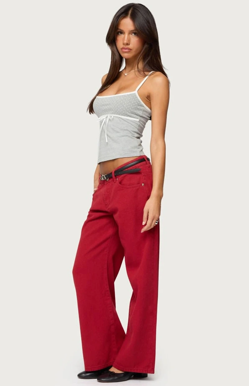 Edikted Rhoda Contrast Polka Dot Tank Top