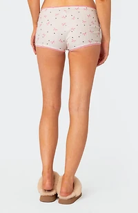 Edikted Shelly Pointelle Printed Micro Shorts
