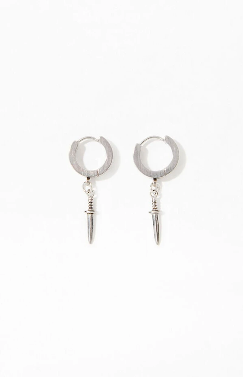 Pacsun Silver Dagger Hoop Earrings