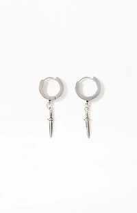 Pacsun Silver Dagger Hoop Earrings