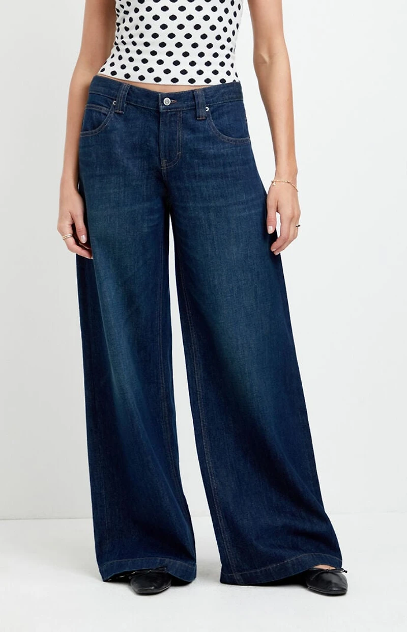Pacsun Sloane Low Rise Ultra Baggy Jeans Dark Blue