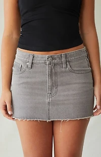 Pacsun Lara Gray Low Rise Denim Mini Skirt