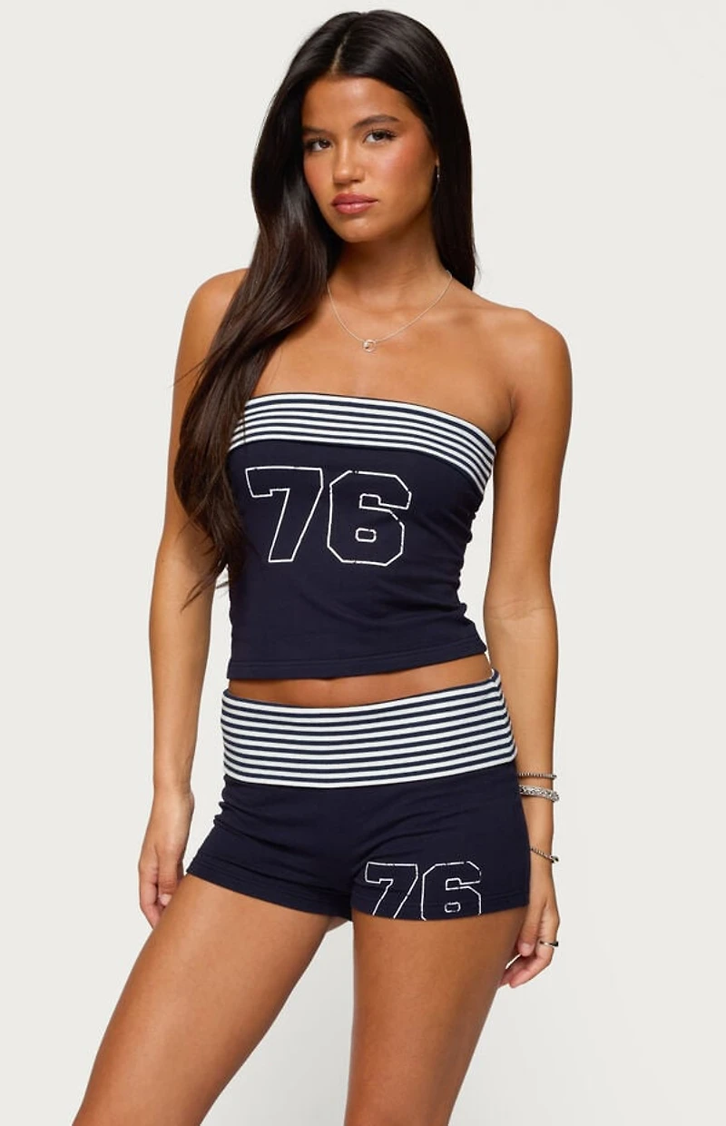 Edikted 76 Stripey Fold Over Tube Top