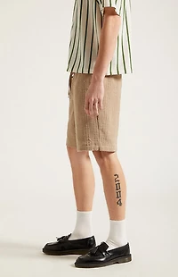 Pacsun Brown Textured Linen Shorts