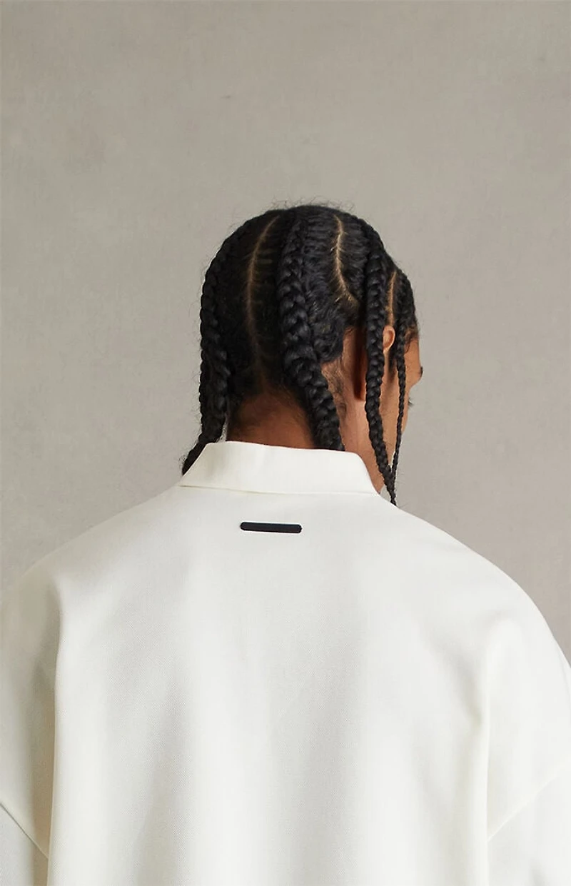 Fear of God ESSENTIALS Ivory Signature ’90s Cropped Polo Shirt