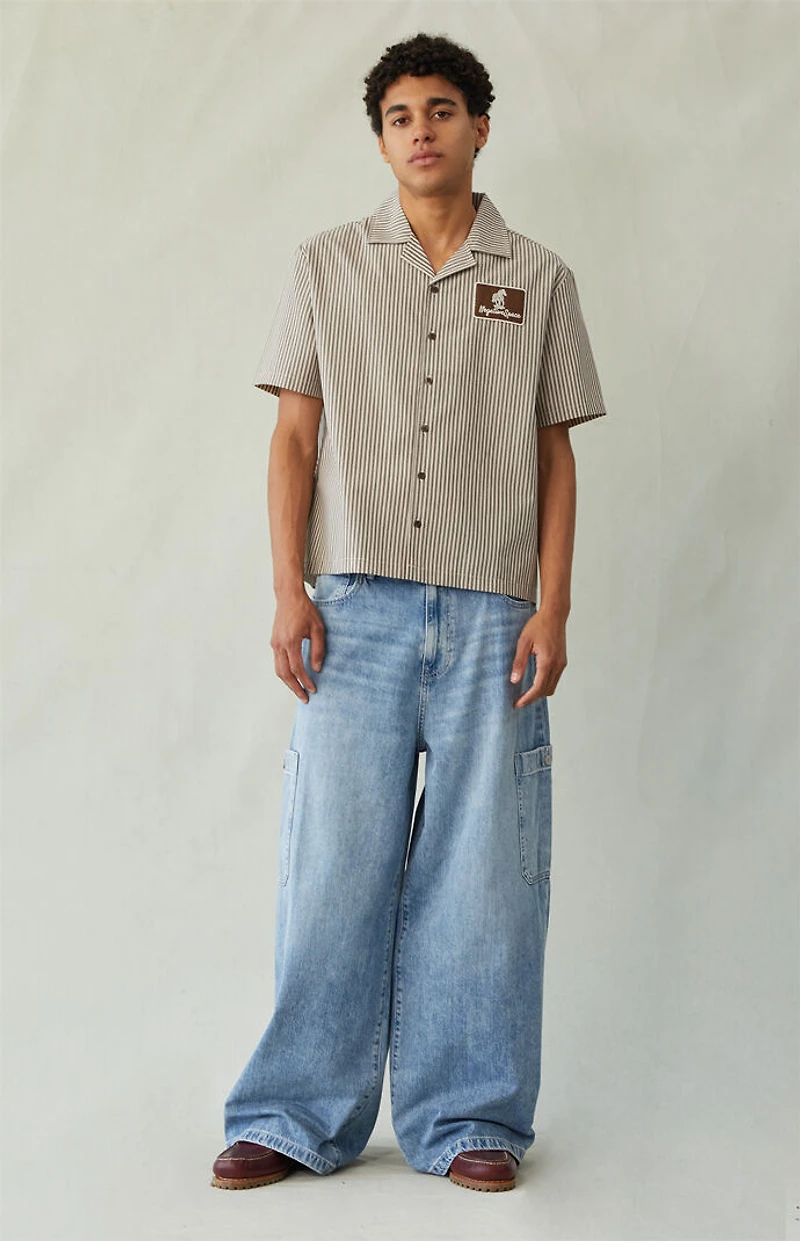 Pacsun Ryder Ultra Baggy Jeans Cargo Light Blue