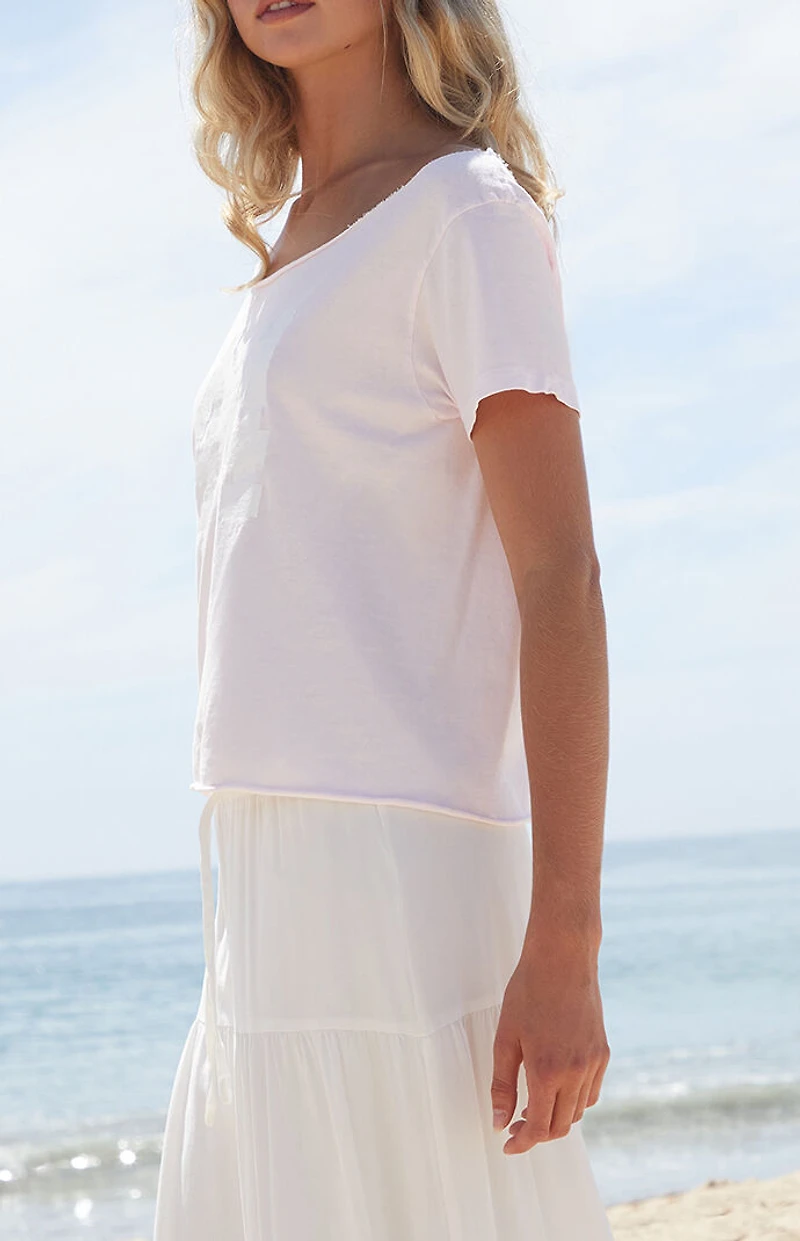 John Galt Pink Robyn 44 Short Sleeve Off-The-Shoulder Top