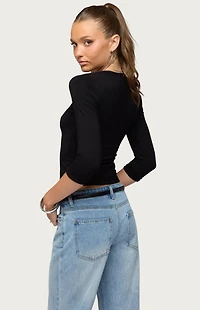 Edikted Jamila Quarter Sleeve Top