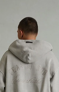 Fear of God ESSENTIALS Smoke Grey Classic Fleece Zip Up Hoodie