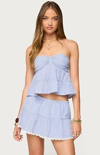 Edikted Dora Strapless Eyelet Babydoll Top