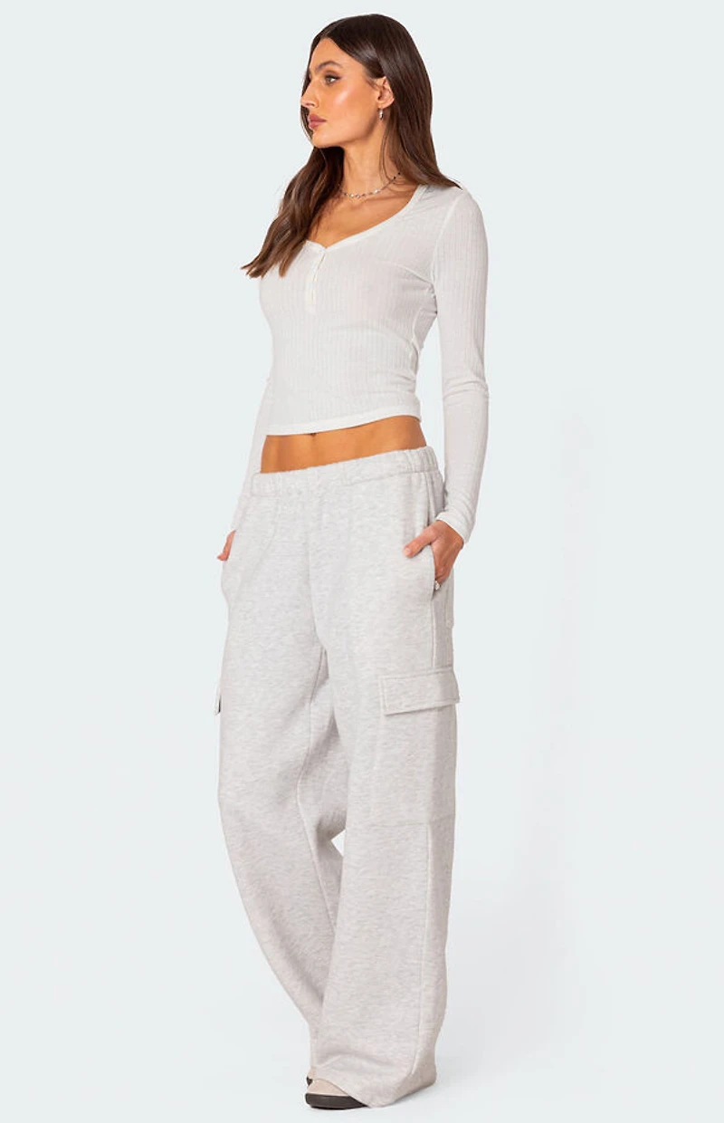 Edikted Noah Pointelle Long Sleeve Top