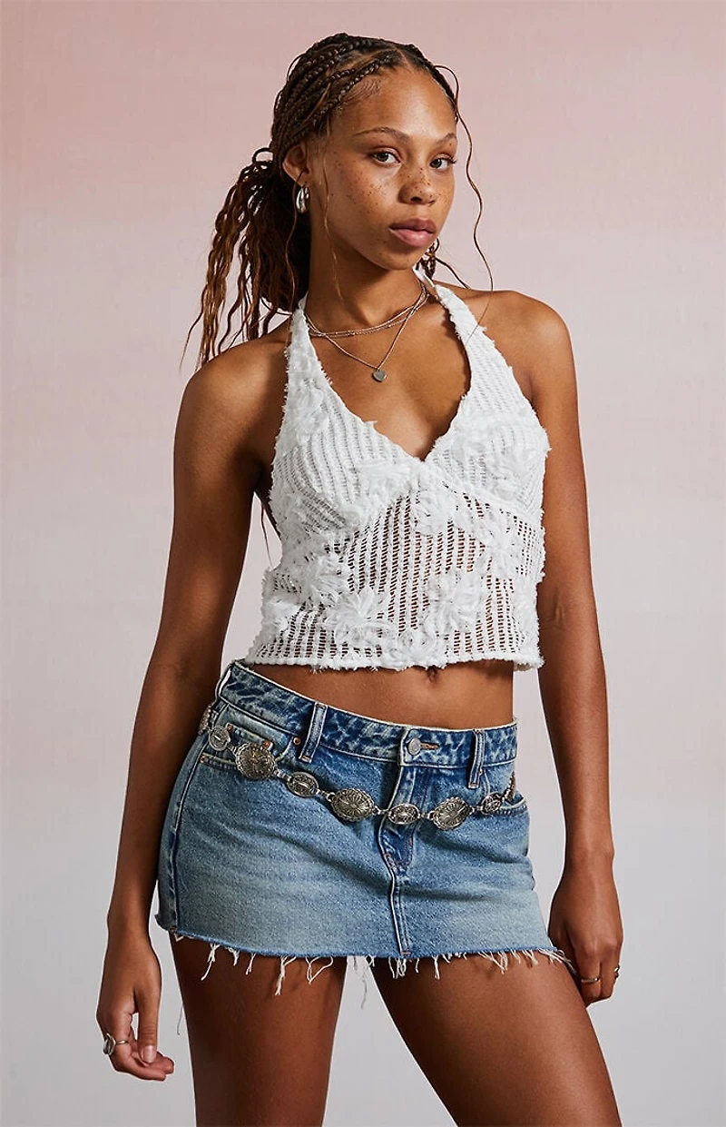 Third Charm Ashtin Floral Knit Halter Top