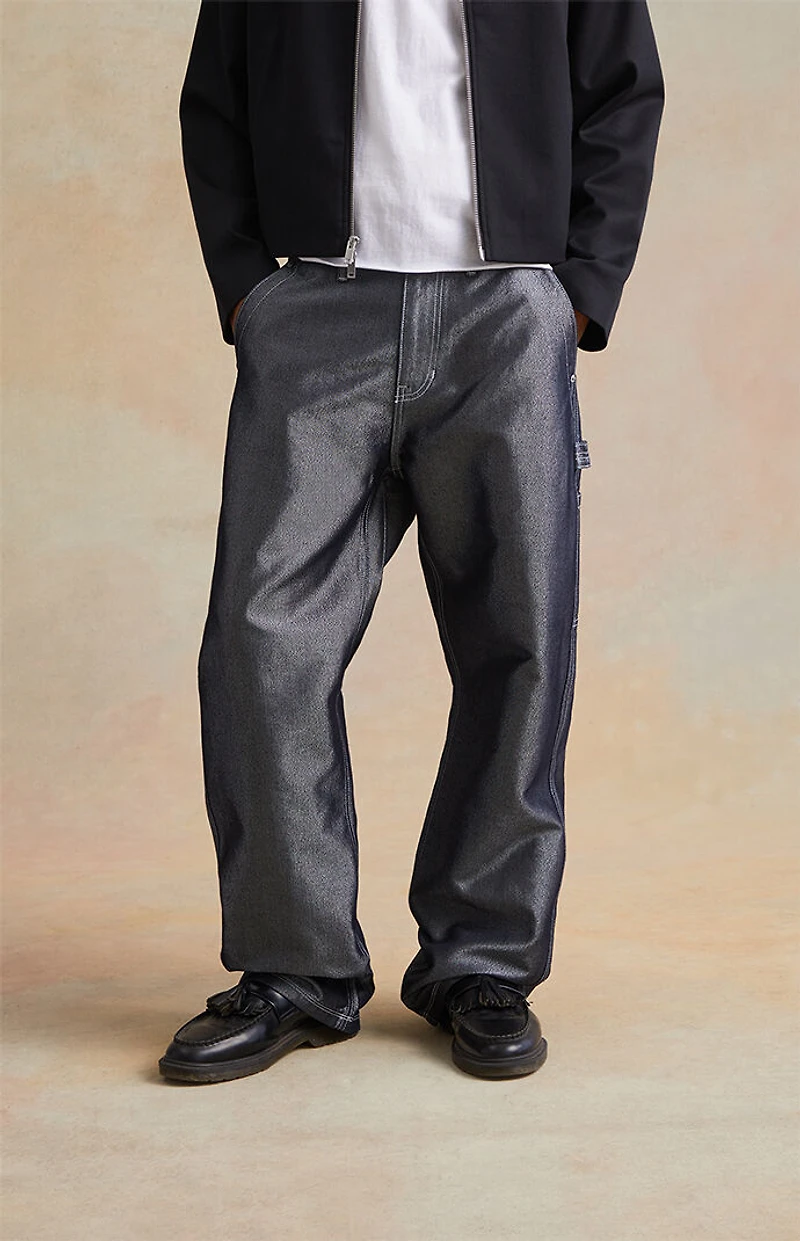 RARE DNM EDIT Metallic Black Baggy Carpenter Jeans
