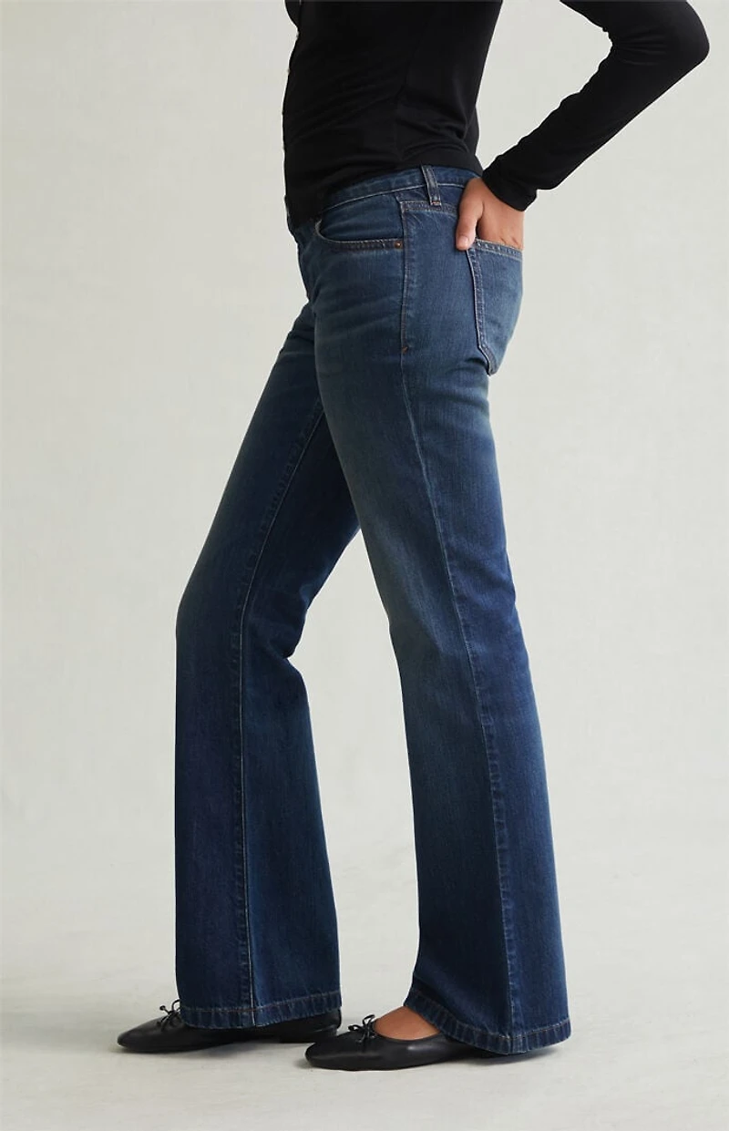 Pacsun Jade Low Rise Bootcut Jeans Dark Blue Tint