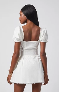 Beverly and Beck Lauren Lace Trim Mini Dress