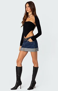 Edikted Knit Triangle Shrug Two Piece Set