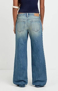 Pacsun Zoe Low Rise Girlfriend Jeans Tinted Medium Blue