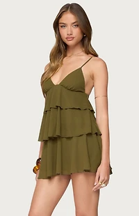 Edikted Gwynne Chiffon Ruffled Mini Dress