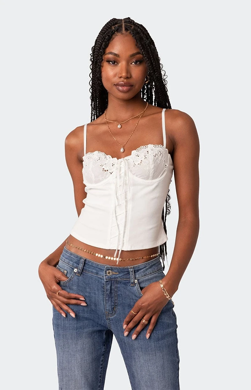 Edikted Fairygirl Cupped Lace Up Corset