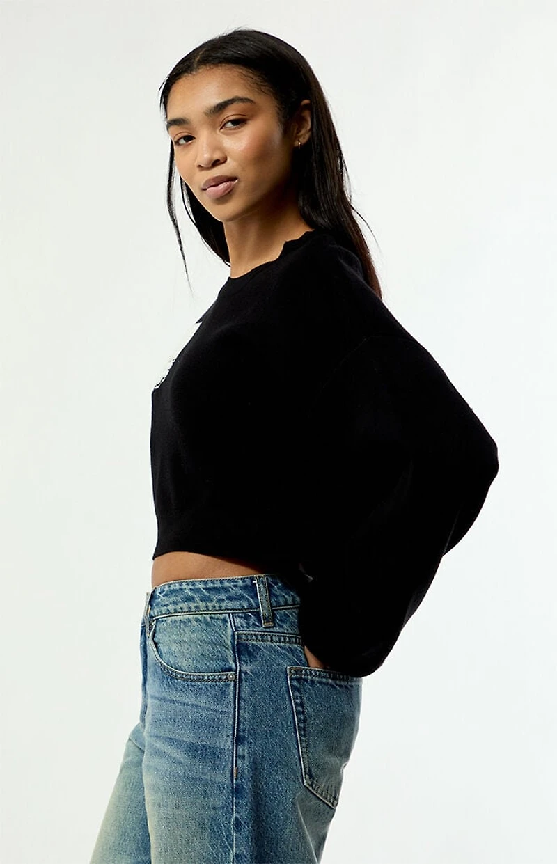L/AB c/o Off-White Crew Neck Cropped Sweater