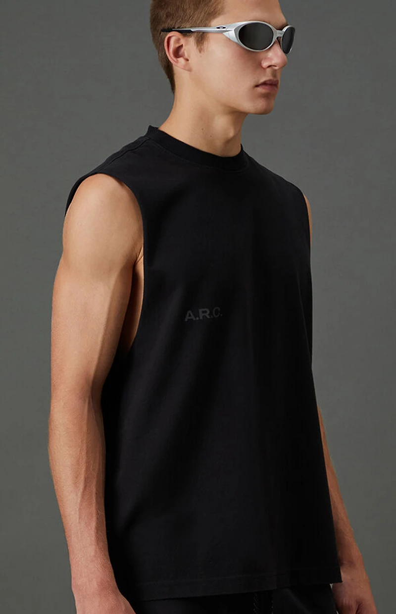 A.R.C. Black Vintage Wash Comfort Cut Off Muscle T-Shirt