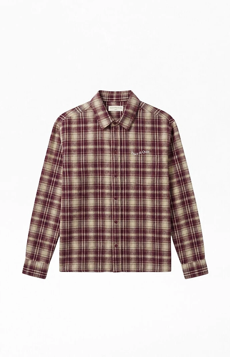 MUSEUM OF PEACE & QUIET Wordmark Button Up Long Sleeve Shirt