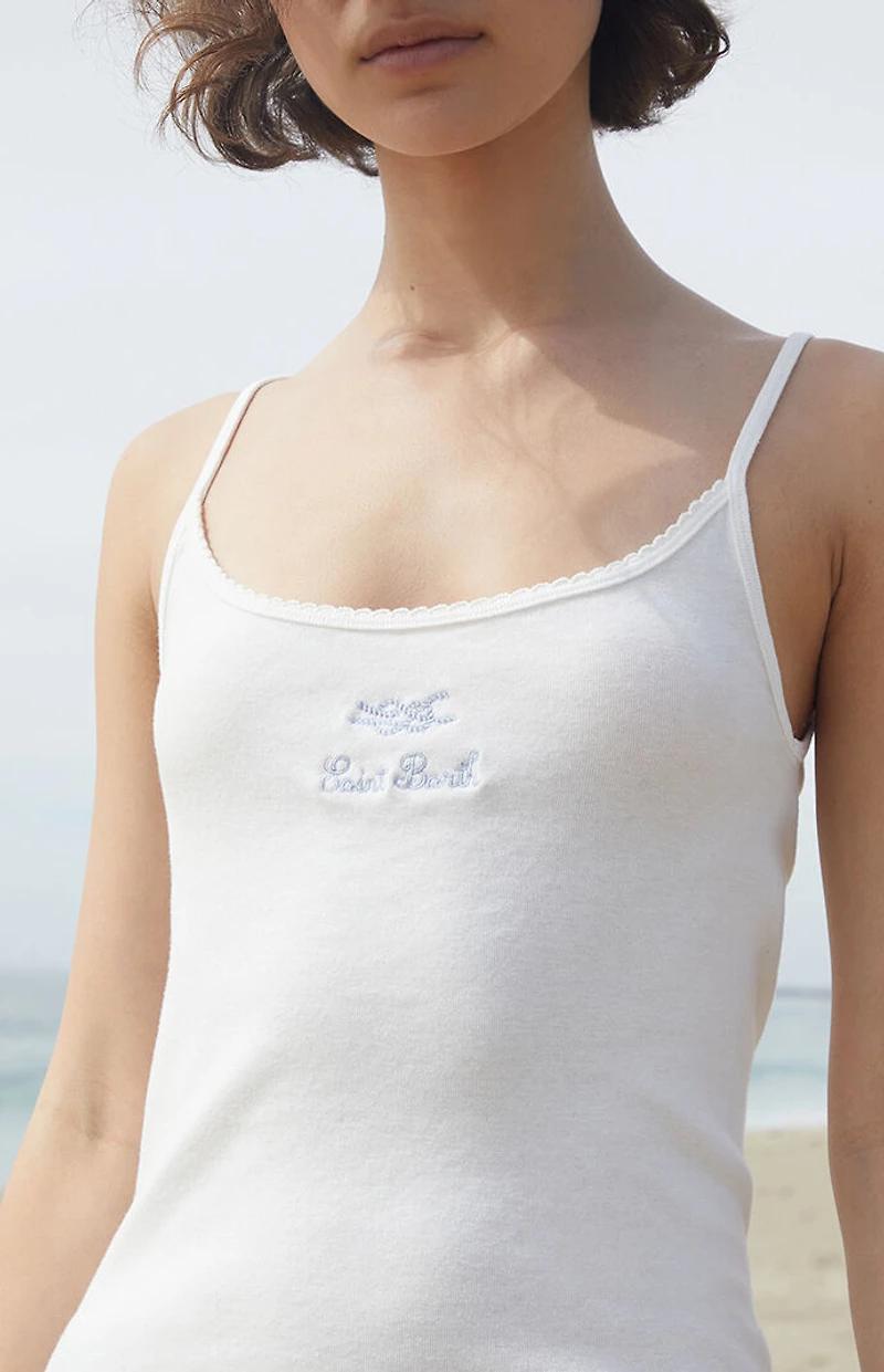 John Galt Skylar Saint Barth Embroidered Tank Top