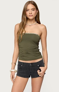 Edikted Liat Ruched Built Bra Tube Top