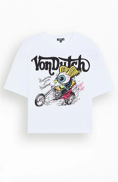 Von Dutch Eyeball Motorcycle Cropped T-Shirt