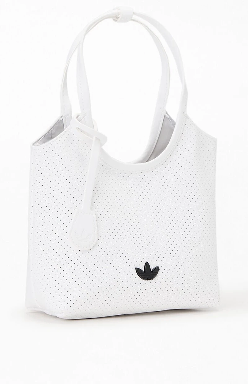 adidas White Mini Perforated Tote Bag