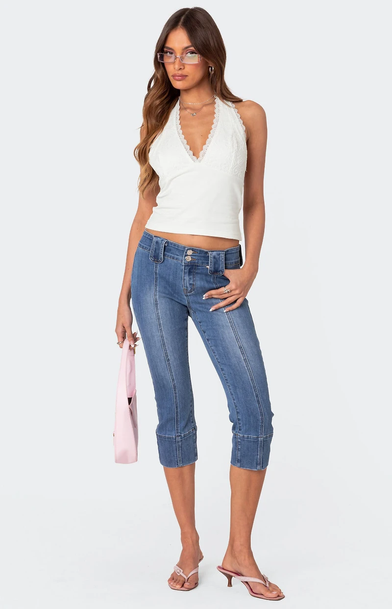 Edikted Carolyn Lacey Halter Top