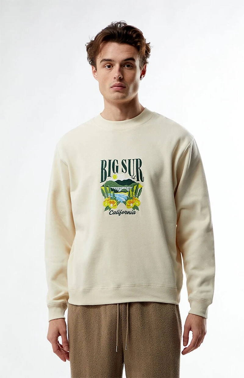Pacsun Big Sur Embroidered Crew Neck Sweatshirt