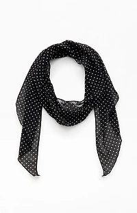 John Galt Black and White Polka Dot Scarf