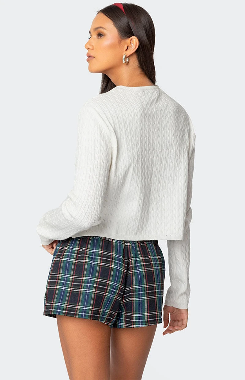 Edikted Crisada Cable Knit Cardigan