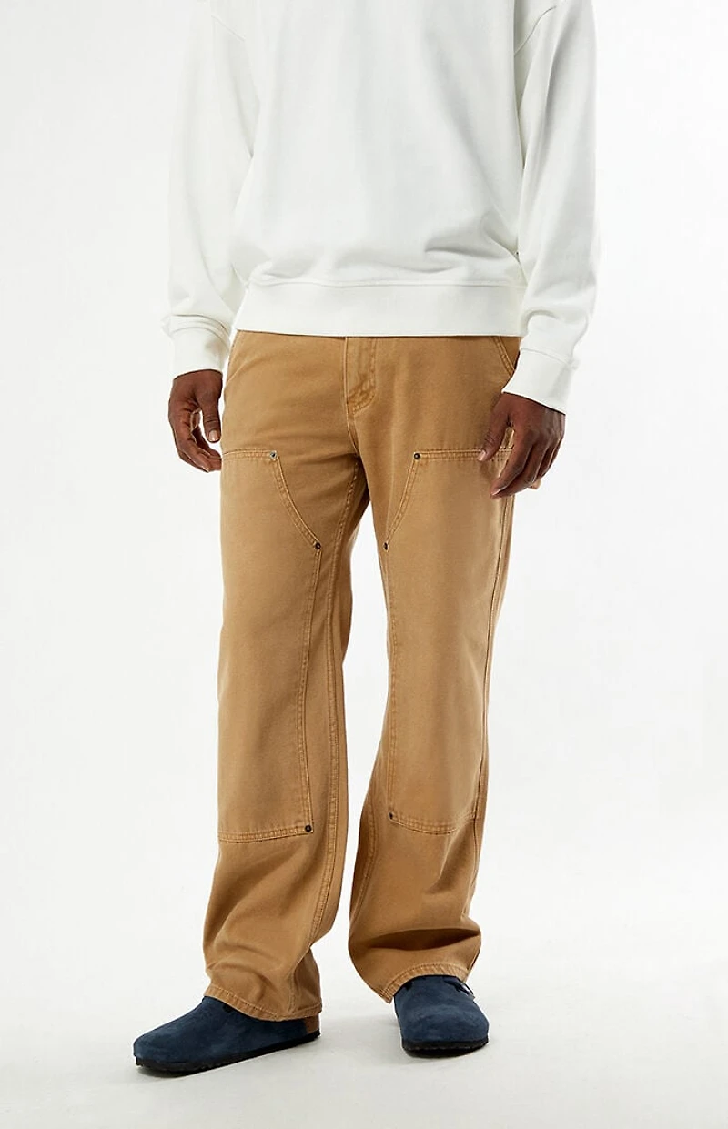 Guess Jeans Tan Paneled Carpenter Pants